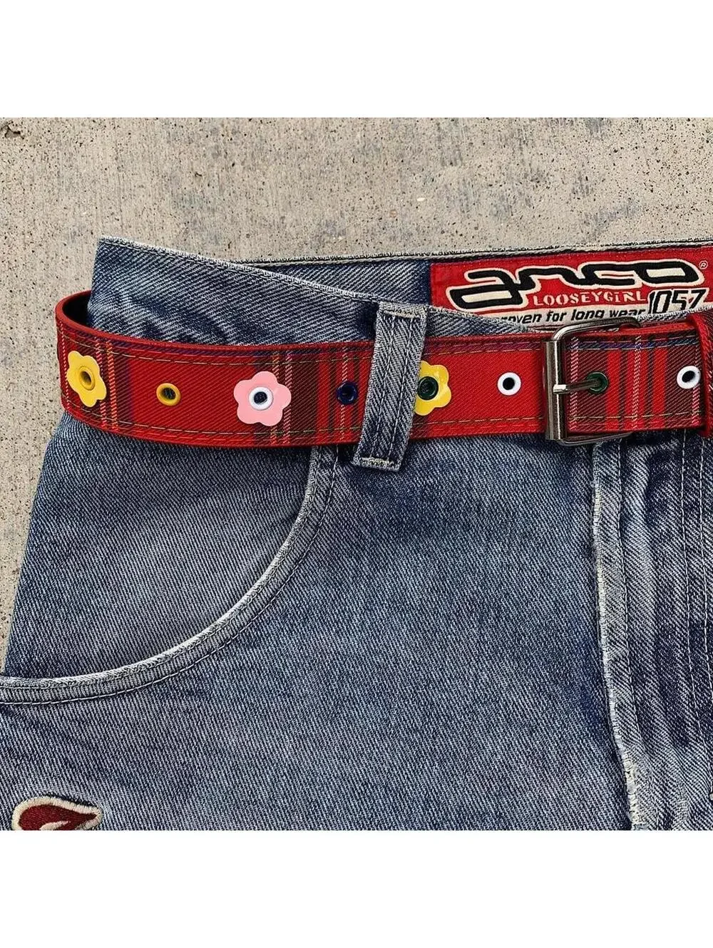 Y2K Red Multi Unique Belt 40 Inch